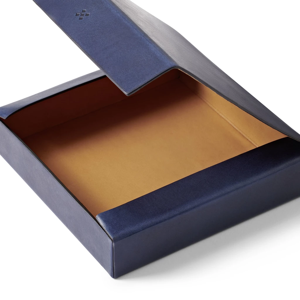 Leder Etui, Leather Case ETWEE Square Navy